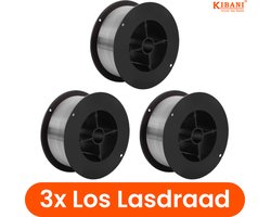 3 Rollen Lasdraad voor Lasapparaat - Flux Lasdraad - 0,8 mm - Voor Gasloos Lassen - Set van Drie - Universeel - Voor MIG/MAG/TIG Lassers