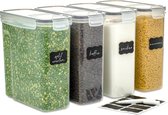Bocaux de conservation Stosh - Bidons alimentaires - Boîte de conservation fraîche - 4 pièces - 2,5 L - Sans BPA - Plastique