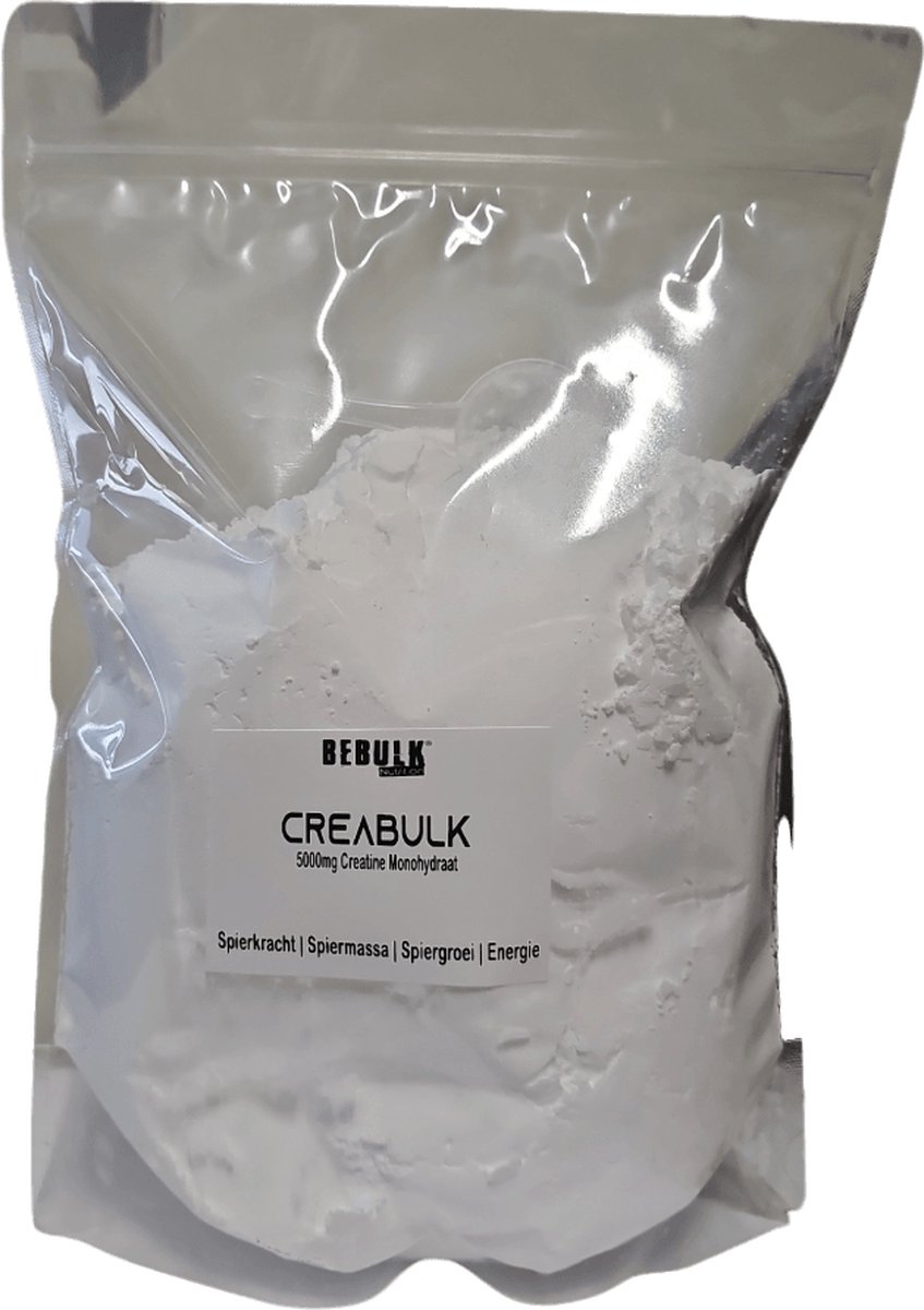 Goedkoopste Creatine - CreaBulk - 100 Creatine Monohydraat - BeBulk Nutrition - 500g Neutraal - Hoge kwaliteit - Gemaakt in Nederland