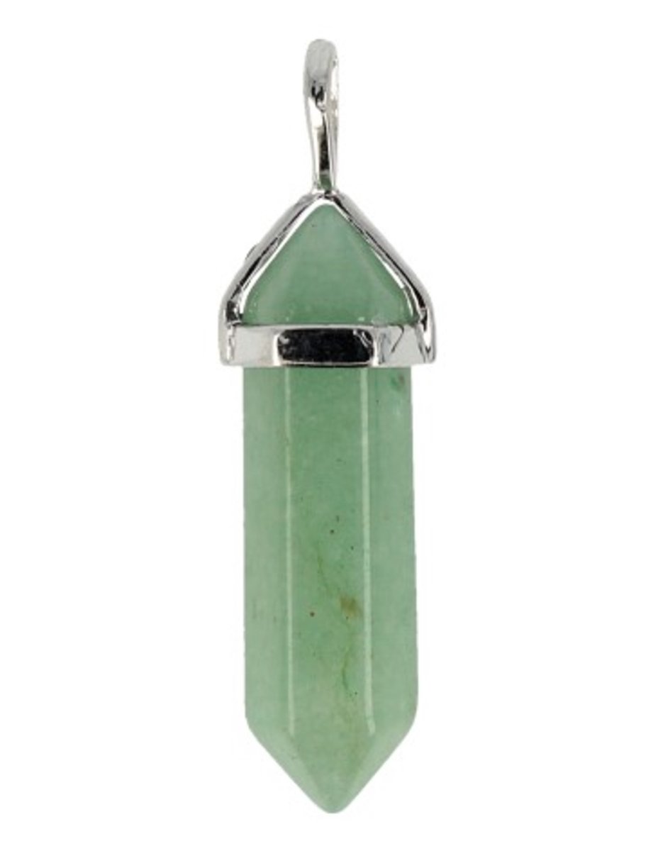 Aventurijn groen dubbeleinder hanger