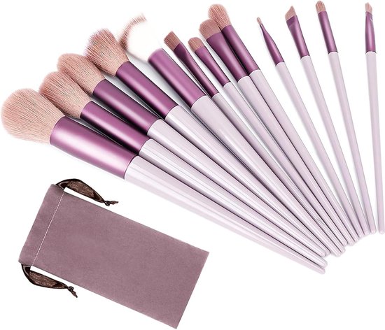 Kinder Make-up Kwastenset: 12-delig Make-up Set voor Kinderen - Zacht Synthetisch Haar voor Travestie Halloween Theater Carnaval Feesten - Veilig en Leuk Make-up