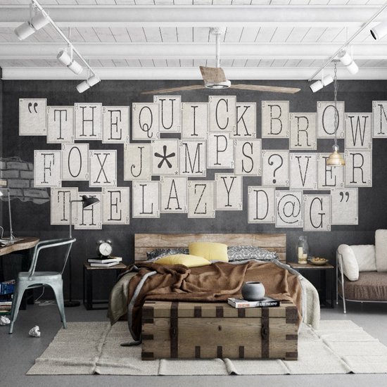 1Wall - Stickers muraux - Papier peint photo créatif - Collez comme vous le souhaitez - Typo2 - 27 x37 cm