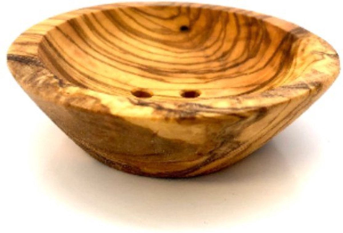 D.O.M. Rond Zeepbakje van Olijfhout - Ø 8 cm - Stijlvolle Houder voor Zeep & Shampoo Bars