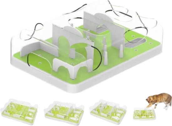 Cas & Lux Modulaire Puzzel Voederbak voor Katten - anti schrokbak kat - inclusief 3 verschillende standen - Stijlvol design - voerpuzzel kat - slowfeeder - kattenspeeltjes - puzzel kat - anti schrok