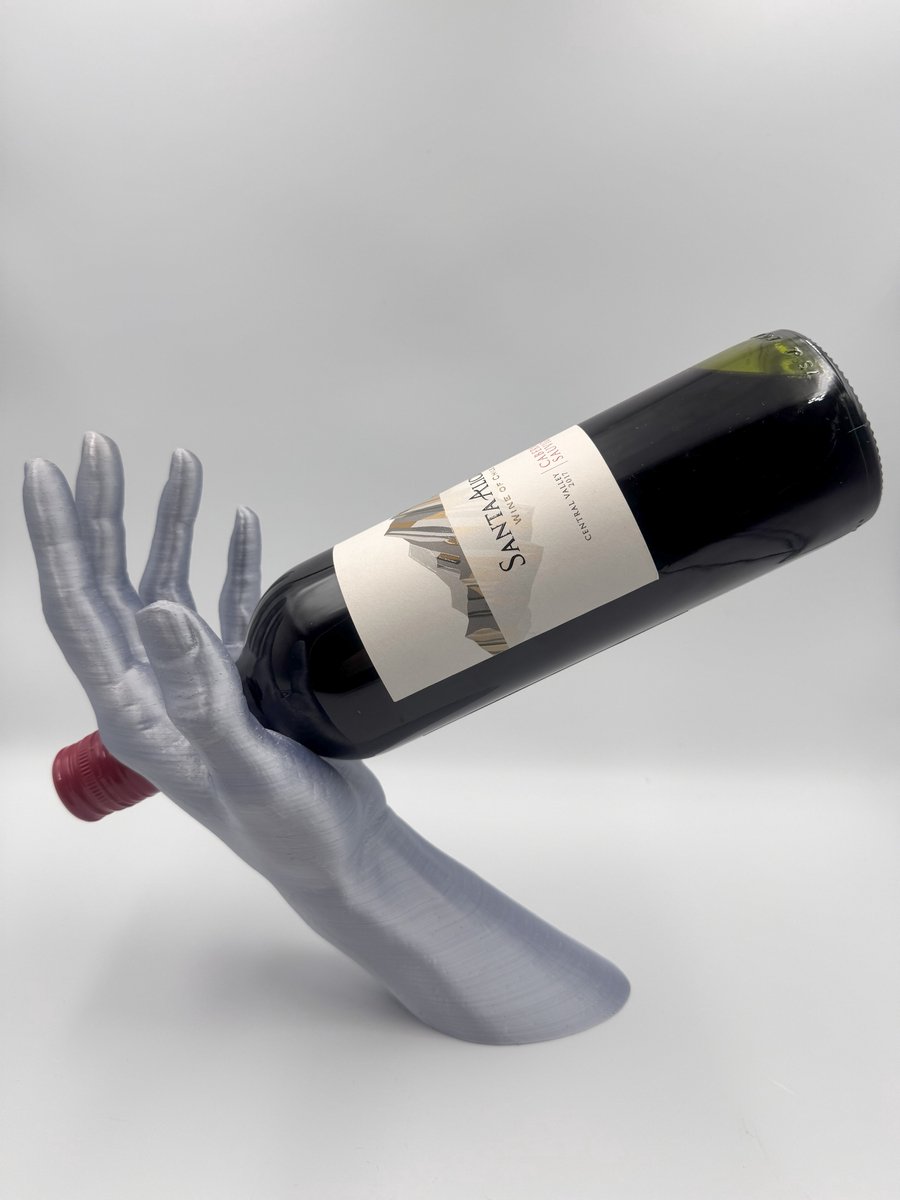 Wijnfles houder voor 1 fles. Stijlvolle wijnfles standaard. Cadeau idee. Elegante wijnfles houder. Zilver. Zwevend. Wijn. 3D geprint