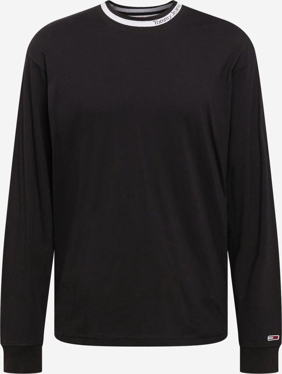 Tommy Jeans shirt met lange mouw sweatshirt Zwart