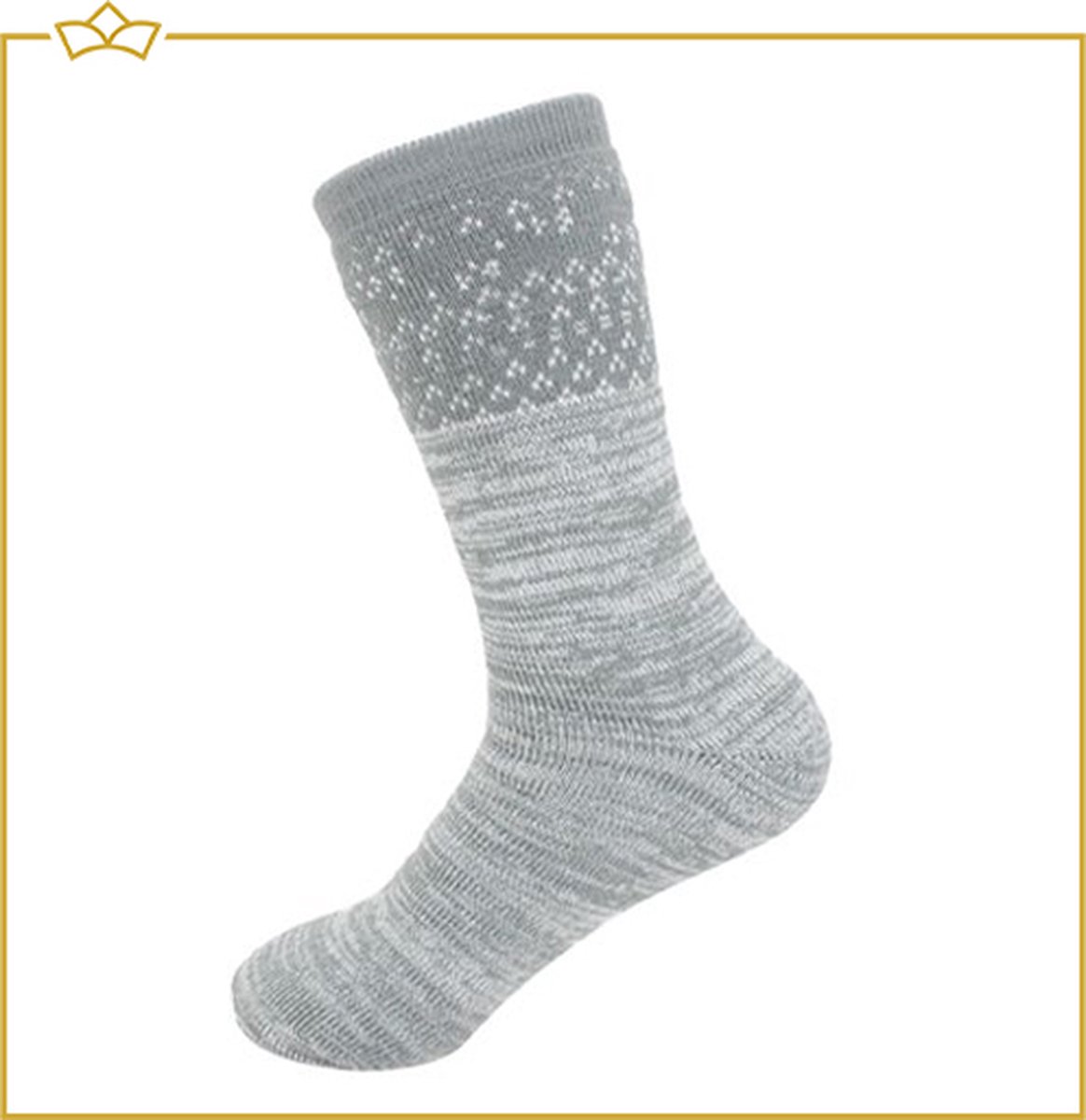 ATTREZZO® Dikke Sokken - Dames - Grijs - maat 39-42 - Winter Sokken - Nordic Socks