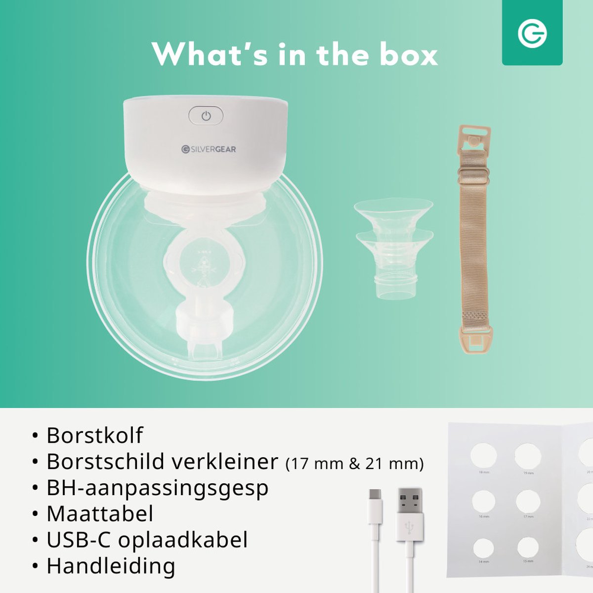 Handsfree Borstkolf 2x Combideal - Elektrisch - Draadloze - 9 Standen - 2 Modes - 3 Maten - Kolfapparaten - BPA-Vrij - Borstvoeding - Baby Spullen - Breast Pump Electric - Met Accessoires Opvangbeker 180ml, BH Gesp - Moedermelk - Wit - Silvergear thumbnail 3