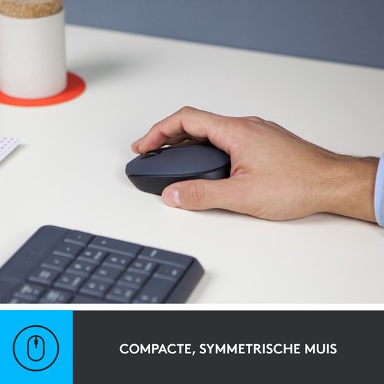 Logitech MK235 - Draadloos Toetsenbord en Muis - QWERTY - Donkergrijs