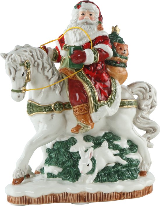 Figurine de Père Noël traditionnelle - Gris - H 45 x L 15 x P 15 cm