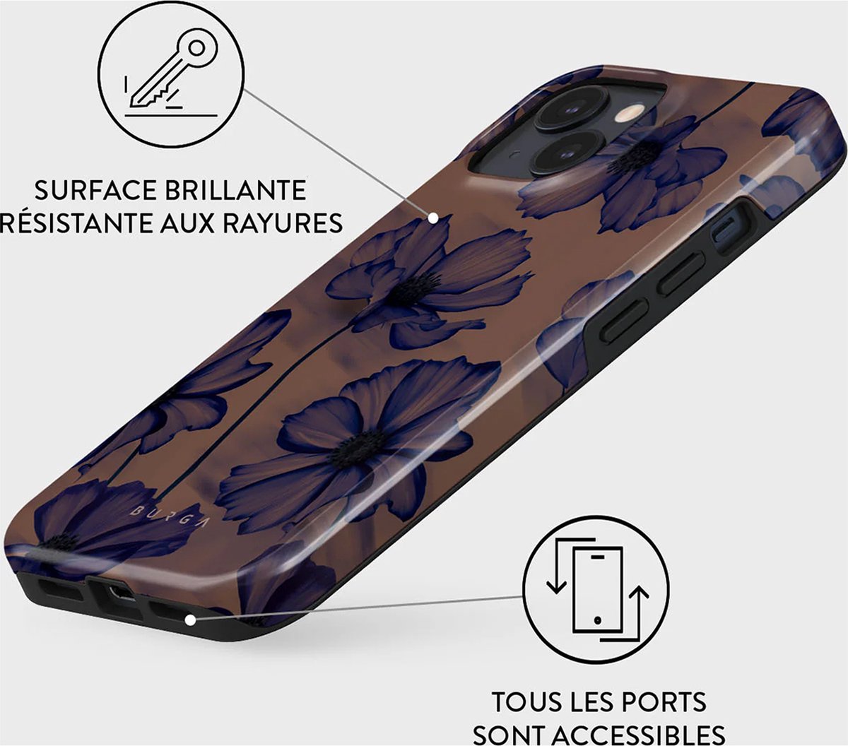 Burga Telefoonhoesje Voor IPhone 15 Plus - MagSafe-compatibel - Schokbestendige Hardcase Hoesje - Velvet Night