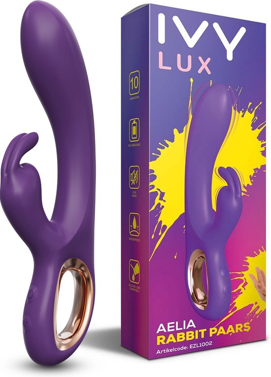 Foto: Ivy lux aelia rabbit vibrator vibrator voor vrouwen krachtige clitoris en g spot stimulator sex toys voor vrouwen 10 standen seksspeeltjes cadeau voor vrouw paars