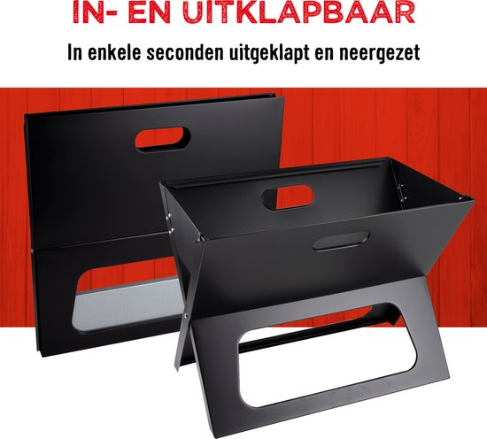 BBQ Collection Tafel BBQ Houtskool - Camping BBQ - Opvouwbare en Draagbare Barbeque - Barbecue met Losse Vuurschaal en Grillrooster - 46 x 36,5 x 28 cm van BBQ Collection — afbeelding 3