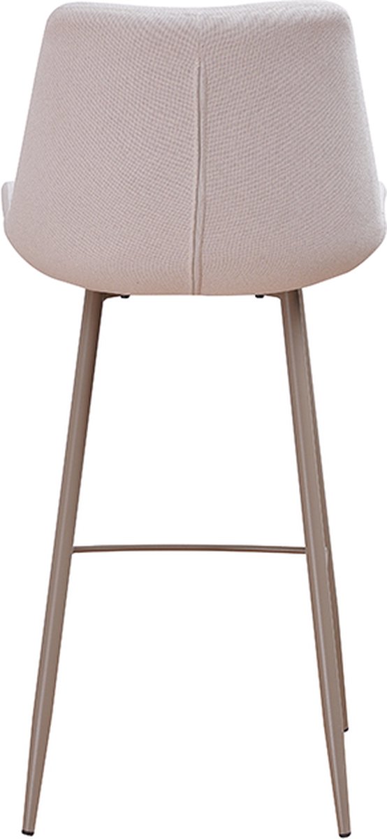 Bronx71 Scandinavische barkruk Maud gerecyclede stof off white 74 cm - Barkrukken set van 2 - barstoel Wit