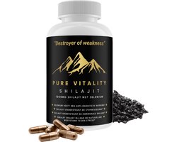 Pure Vitality Shilajit® - Shilajit Capsules - Pure Shilajit Resin - Met Extra Selenium & 85 Mineralen - 100% Veilig Getest & Puur - Superfood Supplement - Labgetest & Gecertificeerd