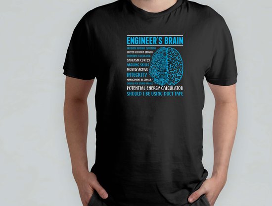 Engineers brain - T Shirt - PilotLife - AviationLovers - FlyHigh - PilotDreams - PilotenLeven - VliegHoog - PilootDromen - CockpitUitzicht