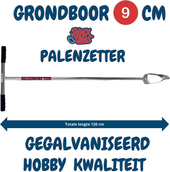 Synx Tools Grondboor 9cm verzinkt - Grondboren - Professioneel, Ideaal voor graafwerkzaamheden, Tuin boor, plantenboor, Palenboor - Lengte 120cm van Synx Tools — afbeelding 3