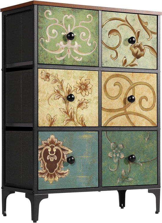 5Five Meuble de rangement avec 4 paniers - 20 x 48 x 77 cm - Gris foncé