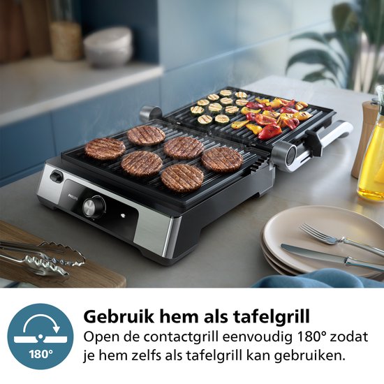 Philips Tafelgrill HD6210/90 | 2-in-1 Grill- & Bakplaat (2400W