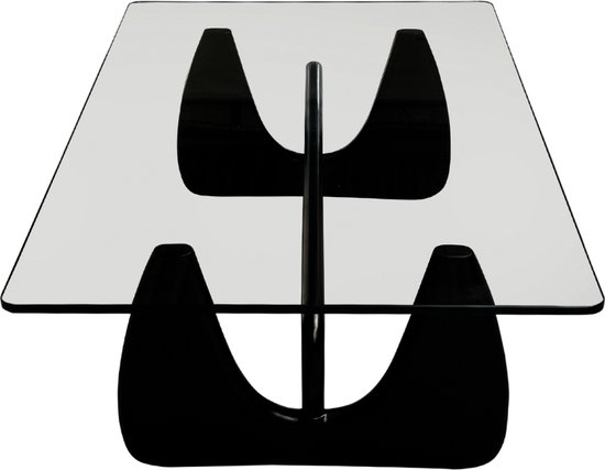 Salontafel - Zwart Hout - Glas - Tafel - Design tafel - Coffee table - Koffietafel