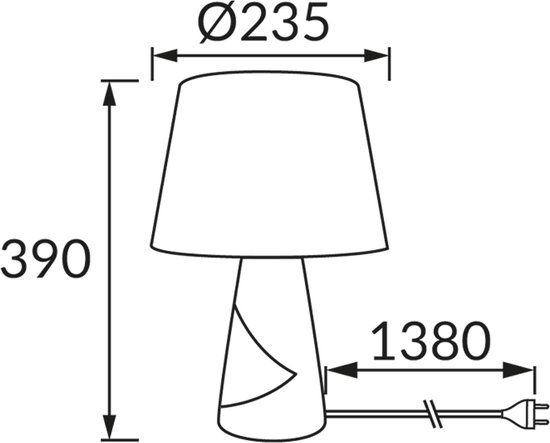 MAGDA - Lampe de table - Lampe de nuit - textile Argent/ Grijs - Culot E14