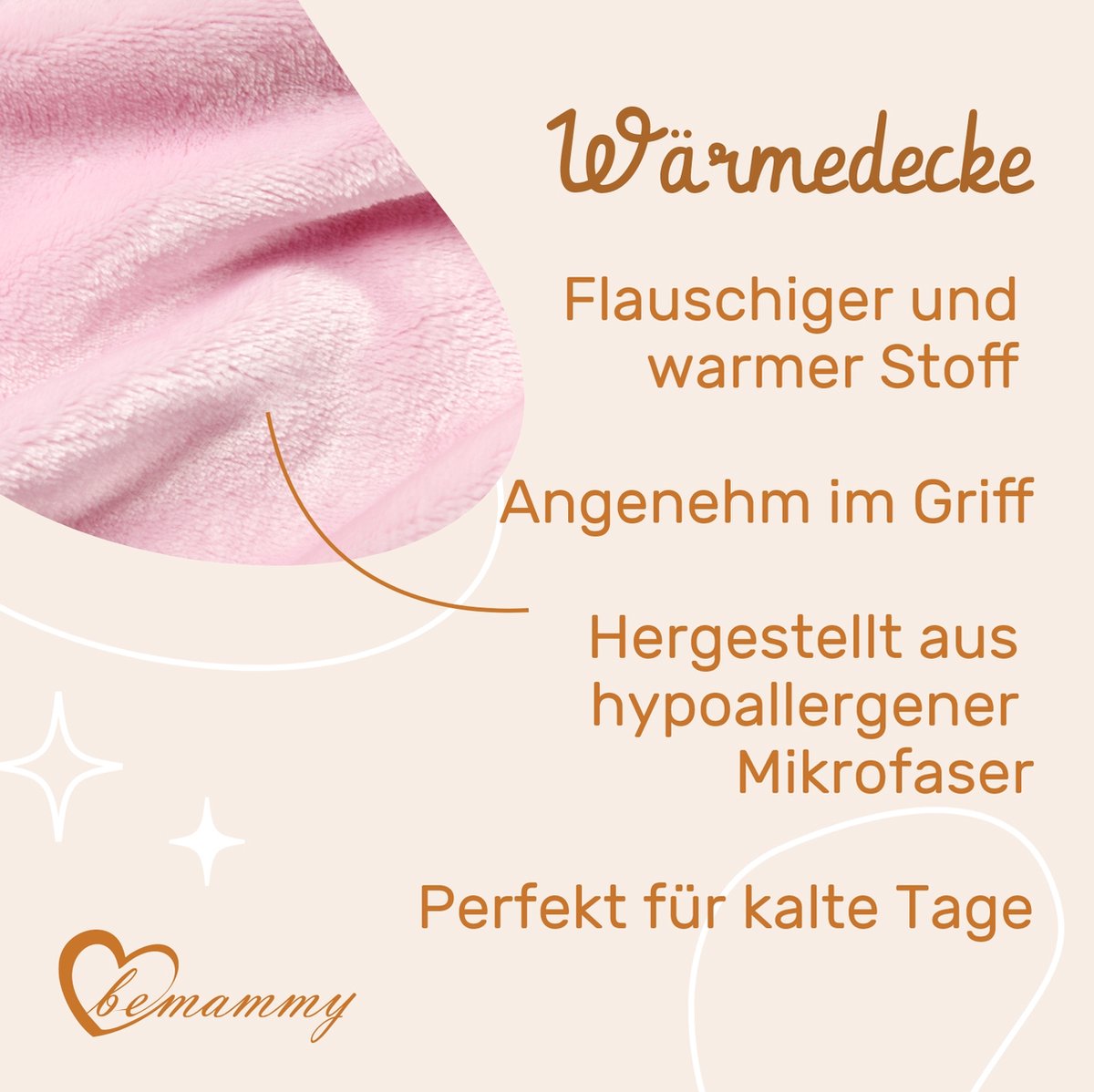 Be Mammy Babydeken - Dekbed - Kinderdeken - Wiegdeken - Dekentje Baby - 76 x 102 cm - Poeder roze - eenhoorn - BE-BE20-168-BBL — cadeau in Wonen & Interieur - foto 3