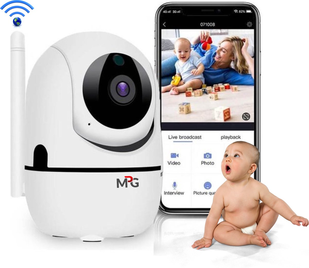 MPGoods Smart Security Camera - Full HD - Pan/Tilt