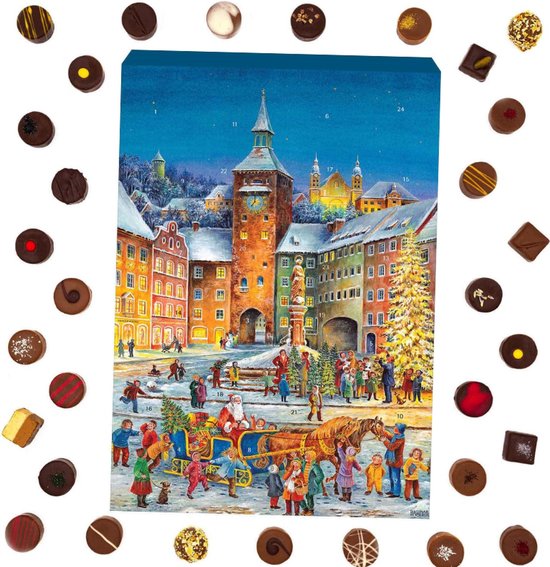Romantische Kerst Adventskalender Chocolade Cadeau Handgemaakt Alcoholvrij van Edelcao Doos Adventskalender Vullingen en Nieuwigheden Gefeliciteerd Chanukka