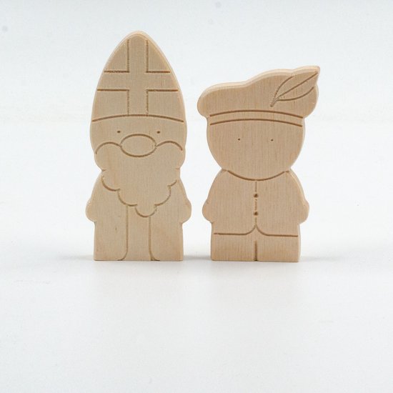 Cadeaux uniques de chaussures Sinterklaas en bois : Set de 8 !