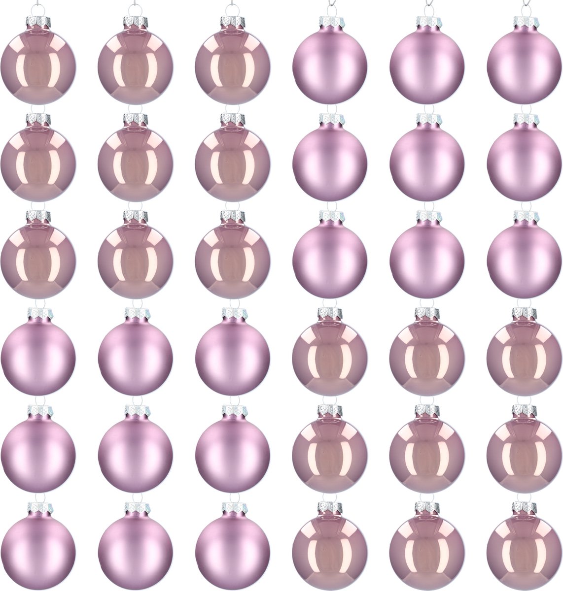 Glazen kerstballen - Set van 36 stuks/60mm - Luxe kerst decoratie - Sfeervolle kerstversiering voor in de kerstboom - Glas - Lilac Sage - Paars