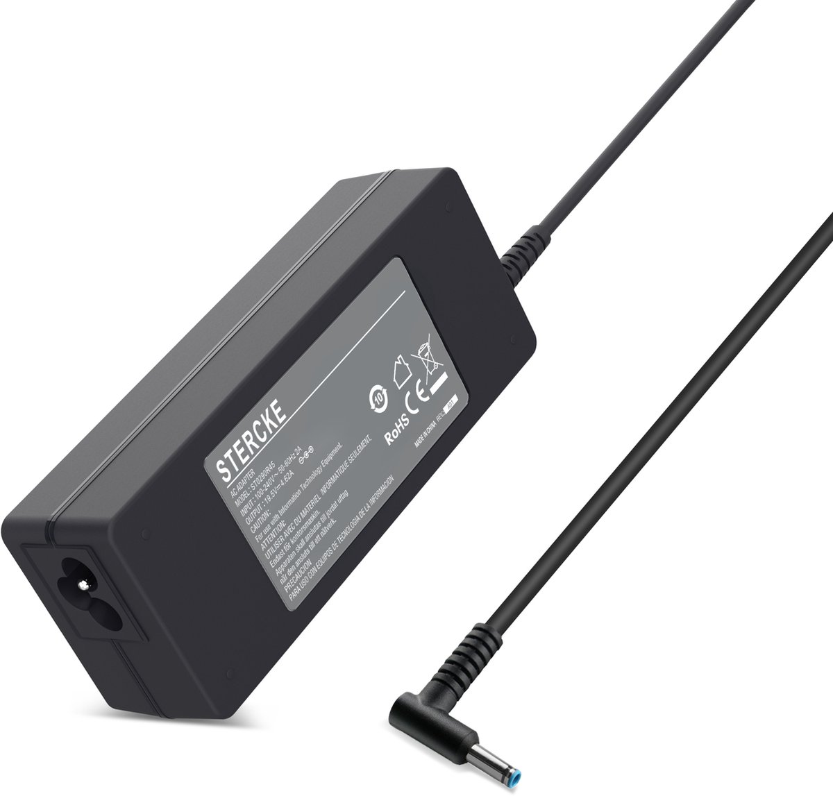 Image of STERCKE Oplader - Geschikt voor HP laptops - Max 90W - Universele adapter voor HP - Blauwe pin - Compleet met stroomkabel