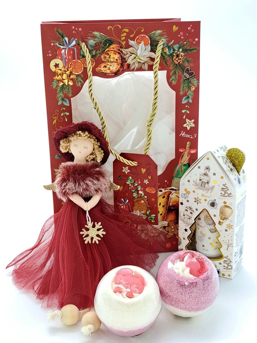 Goedkoopste Cadeaupakket Kerst- Kerstcadeau-Cadeau set voor vrouw, vriendin, moeder, collega-Bruisballen-Handcrème
