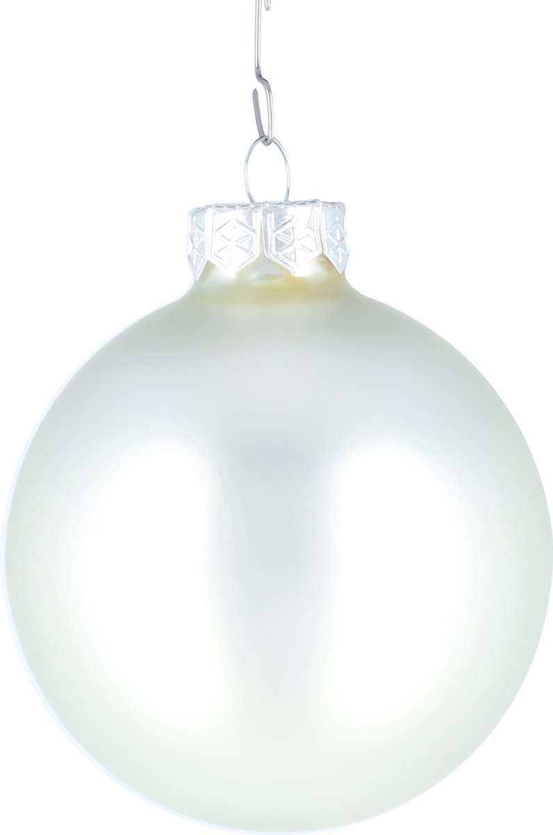 Glazen kerstballen - Set van 16 stuks/80mm - Luxe kerst decoratie - Sfeervolle kerstversiering voor in de kerstboom - Glas - Matte Silver - Mat Zilver – foto 4