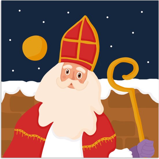 Affiche Sinterklaas - Sinterklaas - Décoration - 50x50 cm - Sinterklaas Décoration - Sinterklaas decoration - Nursery