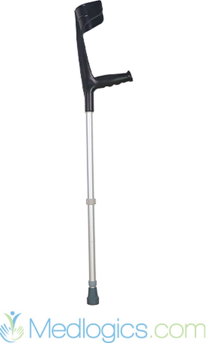 Goedkoopste Elleboogkruk ergonomisch 1 stuk - Zwart - Loopkruk - kruk anatomische handvatten, open manchet