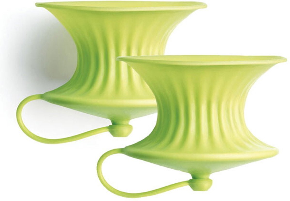 Lékué set van 2 citruspersen uit silicone groen Ø 8.3cm H 6.3cm