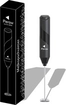 Bol.com Perow Elektrische Melkopschuimer - Handmatige Melkschuimer - Melkopklopper - Zwart - Inclusief Batterijen aanbieding