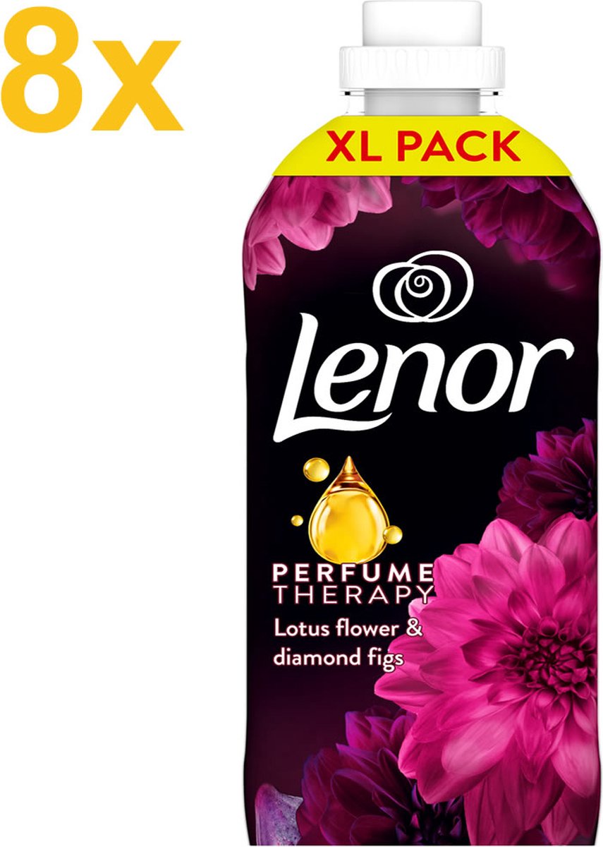 Goedkoopste Lenor – Serenity – Perfume Therapy – Lotus Flower & Diamon Figs – Wasverzachter – 8x 1200ml – XL PACK – 384 Wasbeurten - Voordeelverpakking
