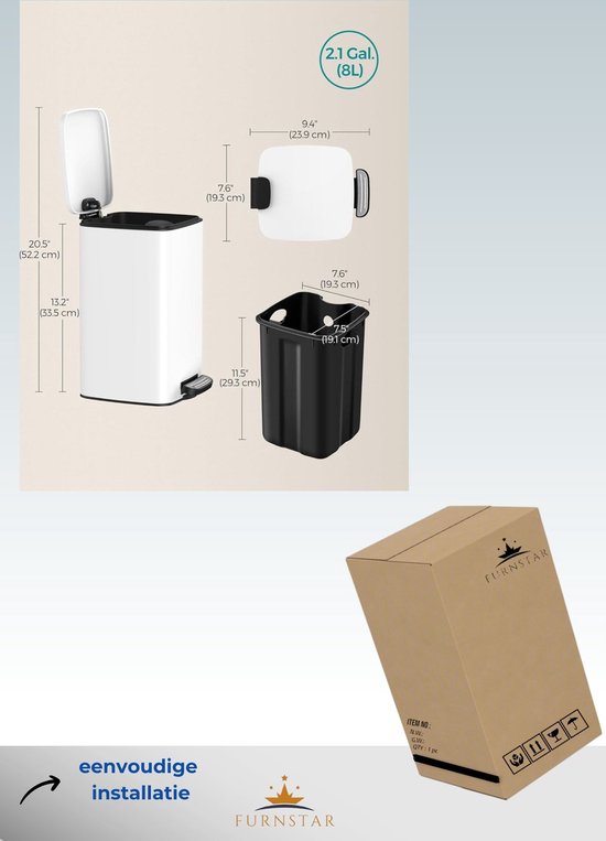 Mobiele afvalbak met pedaal - 60 l - Expert Mobiele afvalbak met pedaal - 60 l - Expert