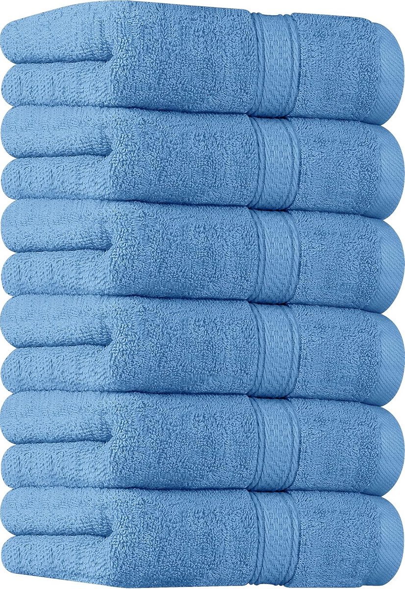 JGS ® Zesdelige Luxe Katoenen Handdoekenset in Levendig Blauw - Superzacht en Absorberend