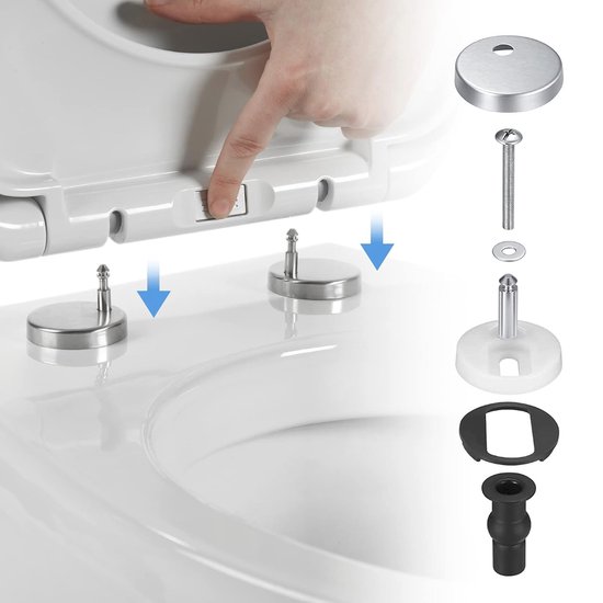 Schroeven voor toiletbril, 2 paar, bevestiging aan de bovenkant