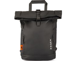 PAQER Rolltop Rugzak 20L – Waterdichte Rugtas Schooltas voor Dames en Heren – Zwart Tarpaulin