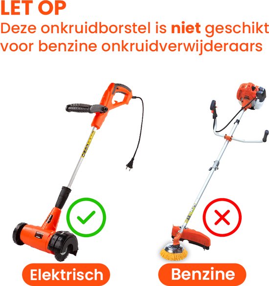 Universele borstelset voor elektrische onkruidborstel - Set van 10 - Onkruidverwijderaar - Onkruidverdelger - Stalen en Nylon borstel - 11cm - Voegenborstel - Grastrimmer van WOLF-Garten — afbeelding 4