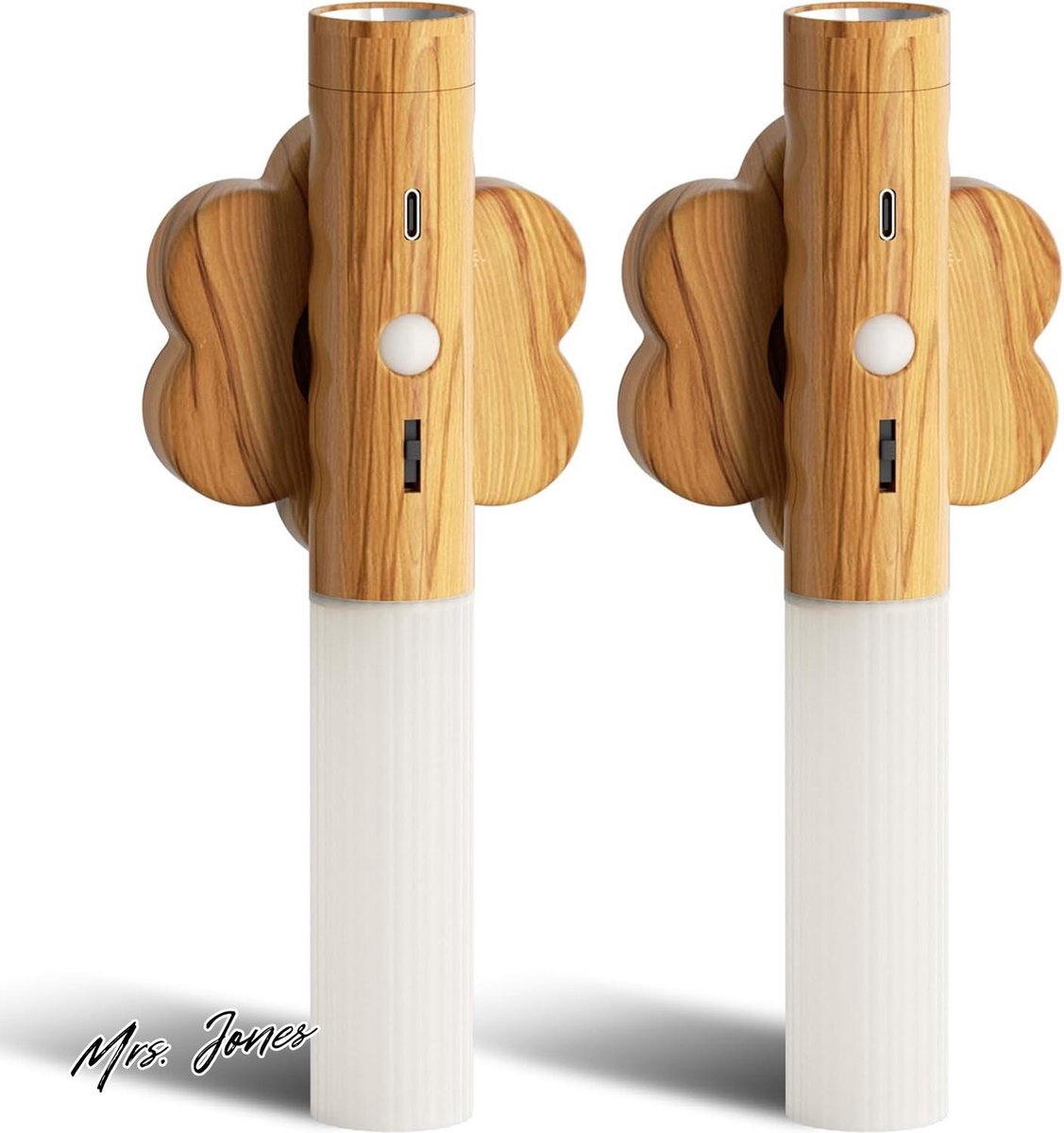 Mrs. Jones Oplaadbare Wandlampen Indoor Motion Sensor Nachtverlichting 3 in 1 Draadloze Warme Lichten Draagbare Zaklamp Lichten Verwijderbare Magnetische Draadloze Nachtlampje voor Slaapkamer-Hal .