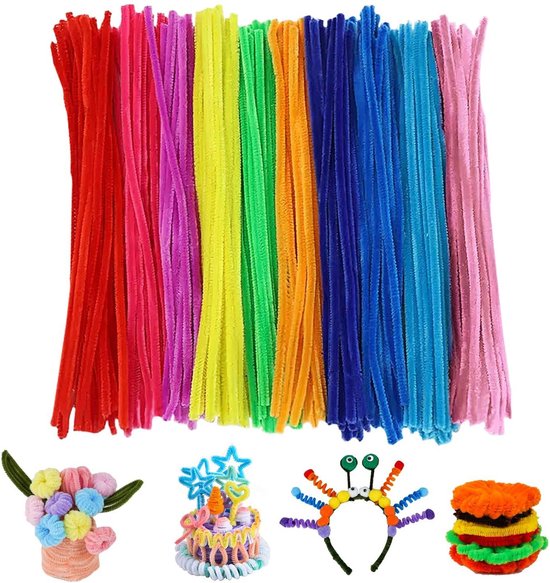 Cure Pipe Chenille Lot De 200 Cure-pipes Pour Travaux Manuels, Tiges Chenilles, Couleur Claire, Pastel Pour Projets D'art Et D'artisanat Bleu Clair Travaux Manuels Enfants