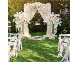 Asaam 3X3M Sterke Houten Bruiloft Achtergrond Stand -Boogdeur Feest Tuin -Trellis Pergola Bloemenplanten Rek- Strandbruiloften