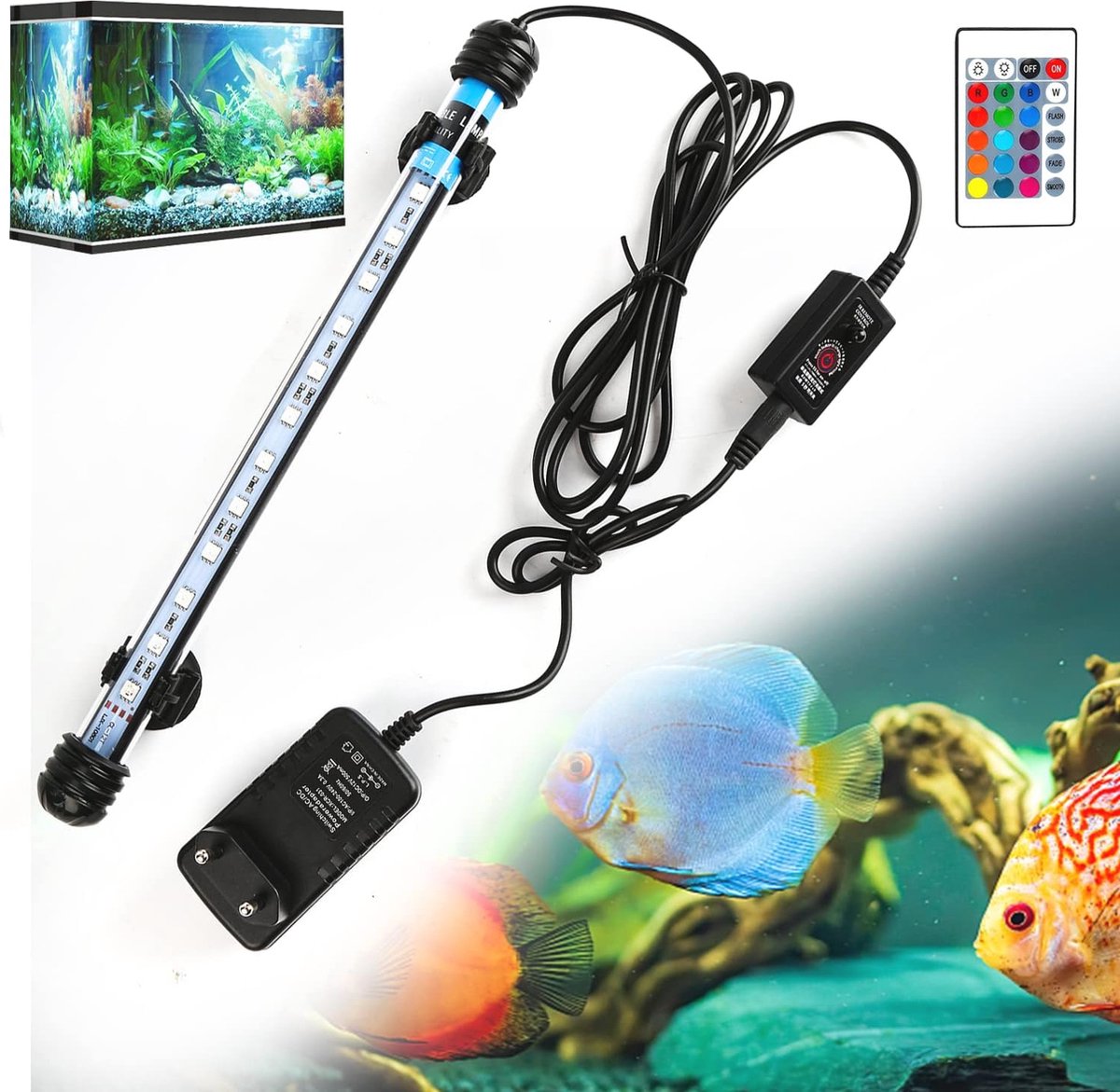 Aquariumlamp LED RGB 9W Waterdicht voor Plantenverlichting