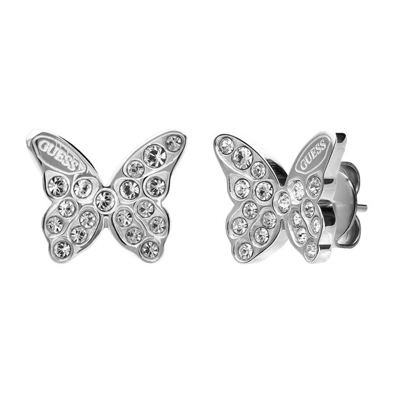 Guess Dames Guess stalen oorknoppen vlinder CHRYSALIS Oorbellen