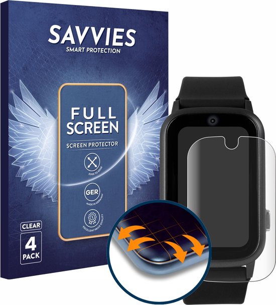 Savvies - Screenprotector voor One2Track Connect UP - Folie Beschermfolie transparant volledig dekking (4 Stuks)