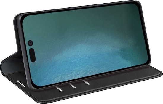 Coque pour iPhone 14 - Bookcase portefeuille de Luxe (fermeture magnétique) - Zwart - Étui pour téléphone portable - Étui de téléphone adapté pour iPhone 14